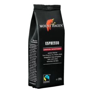 Mount Hagen Bio Koffeinmentes Espresso kávé, őrölt - Fairtrade 250g