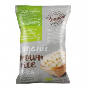Biopont bio extrudált barna rizsgolyó, enyhén sós, gluténmentes, 100g