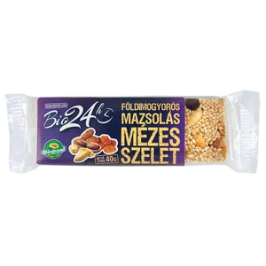 Biopont bio mézes szelet, földimogyorós mazsolás 40g