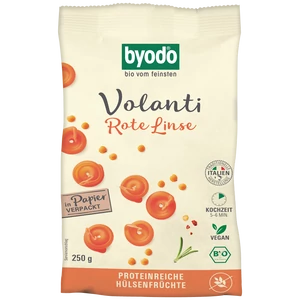 Byodo bio gluténmentes volanti vöröslencse tészta 250g