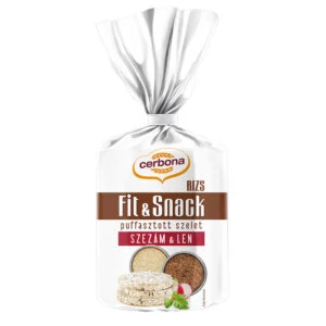 Cerbona fit and snack puffasztott rizs szelet lenmaggal és szezámmaggal 90g