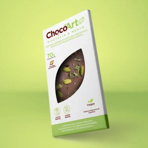 ChocoArtz kézműves 70%-os étcsokoládé pisztácia és menta 80g