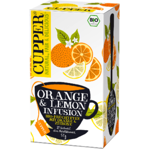 Cupper bio Orange &amp; Lemon - narancs és citrom gyümölcstea -20 fliter 50g