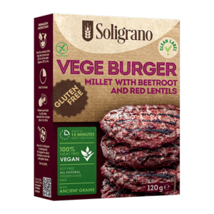 Soligrano gluténmentes vegán burger alappor kölessel és céklával 120g