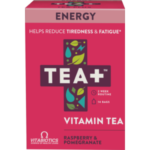 TEA+ málna és gránátalma energia tea - 14 filter 28g