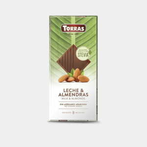Torras Stevia mandulás tejcsokoládé édesítőszerrel 125g