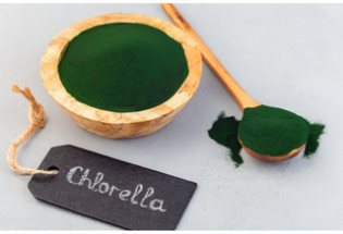 Clorella alga por tálkában