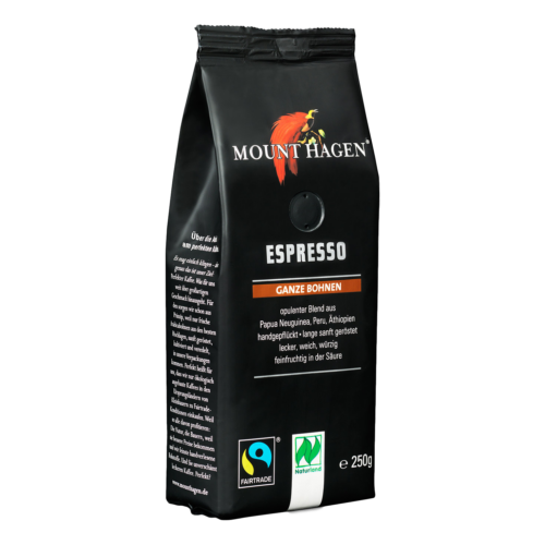 Mount Hagen bio espresso kávé, szemes - Fairtrade 250g
