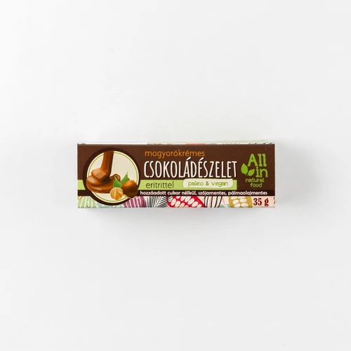 All in natural food mogyorókrémes csokoládészelet eritrittel 35g