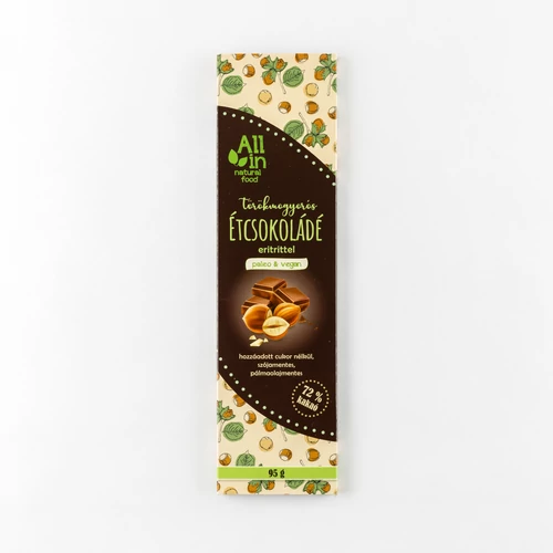 All in natural food törökmogyorós étcsokoládé eritrittel 95g