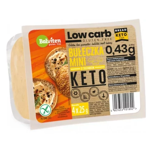 Balviten gluténmentes low carb szénhidrát csökkentett mini buci - KETO- 4x25g - 100g