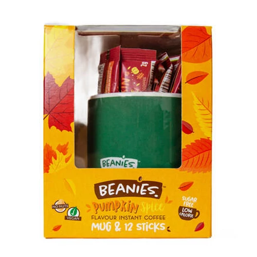 Beanies Ajándékcsomag - 12db Pumpkin Spice ízű instant kávé + bögre