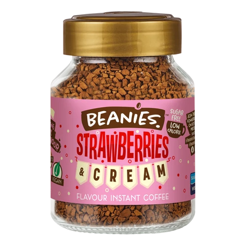 Beanies Strawberries and Cream - tejszínes eper instant kávé 50g