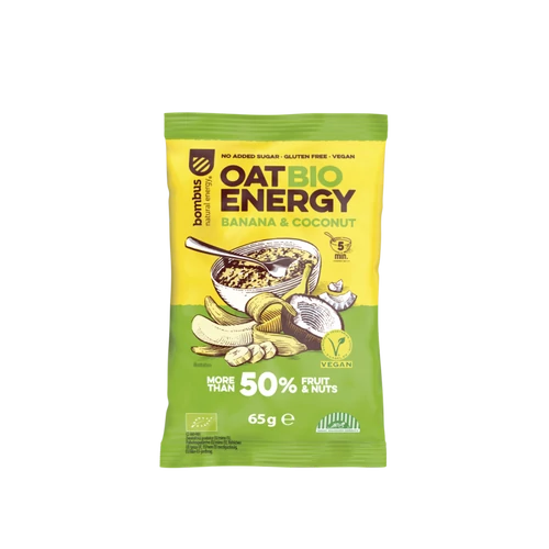 Bombus Oat Energy bio zabkása banán és kókusz 65g