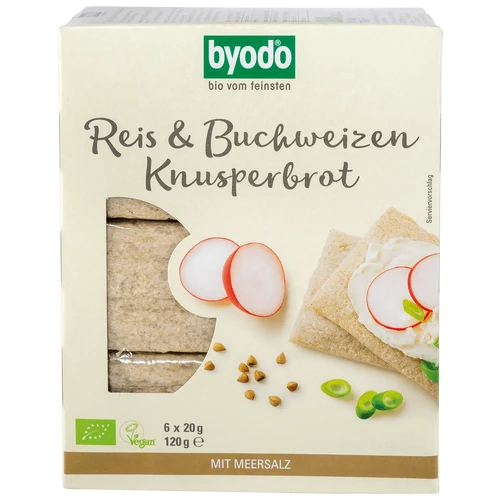 Byodo bio hajdina és rizs gluténmentes kenyérlapok 120g