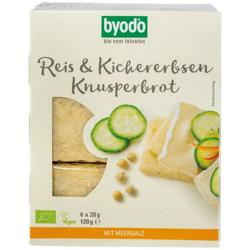 Byodo bio csicseriborsó és rizs gluténmentes kenyérlapok 120g