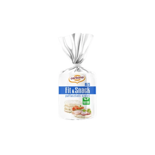 Cerbona fit and snack puffasztott rizs szelet natúr 90g
