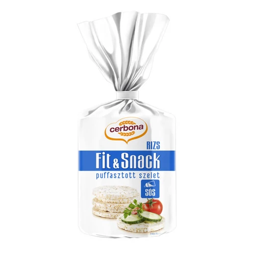 Cerbona fit and snack puffasztott rizs szelet sós 90g