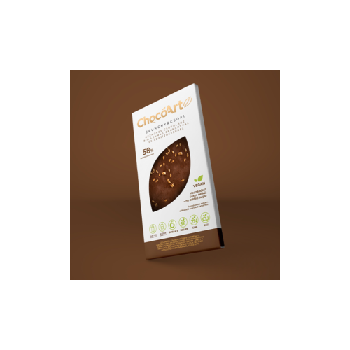 ChocoArtz crunchy&amp;csoki csokoládé kókusztejjel és nyomelemekkel 70g