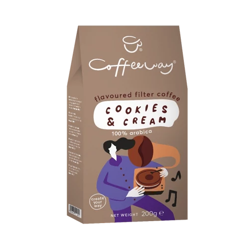 Coffeeway őrölt filter kávé Cookies and Cream - krémes keksz 200g