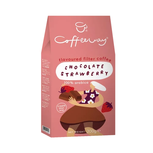 Coffeeway őrölt filter kávé Chocolate Strawberry - csokoládés epres 200g