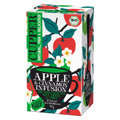 Cupper bio Apple-Cinnamon  tea - alma és fahéj gyümölcstea - 20 filter 40g