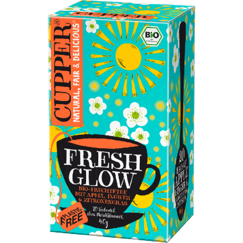 Cupper bio Fresh Glow tea - gyümölcstea 20 filter 40g