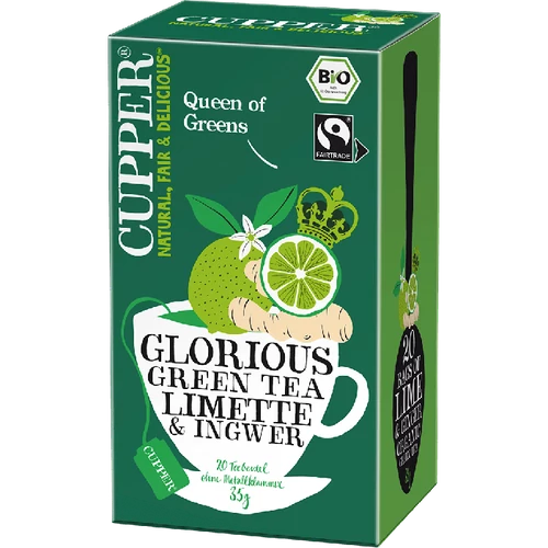Cupper bio Glorius Green Tea - zöld tea lime és gyömbér - 20 filter 35g