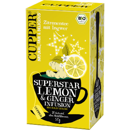 Cupper bio Lemon &amp; Ginger - citromos tea gyömbérrel - 20 filter 50g