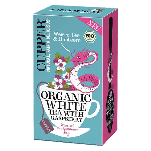 Cupper bio White Tea Rasberry - málna fehér tea - 20 filter 34g