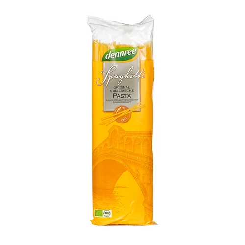 Dennree bio gluténmentes kukorica-rizs spagetti tészta 500g