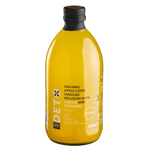 Deto Andrea Milano bio szűretlen almaecet infúzió szirup kurkumával és gyömbérrel 500ml