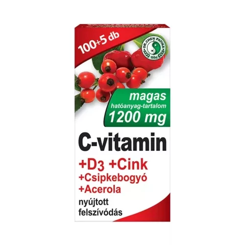 Dr. Chen C-vitamin 1200mg+D3+Cink+csipkebogyó+acerola tabletta 105db