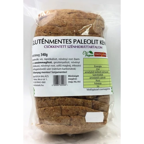 Gluténmentes paleolit kenyér - Tiszta Ízek 340g