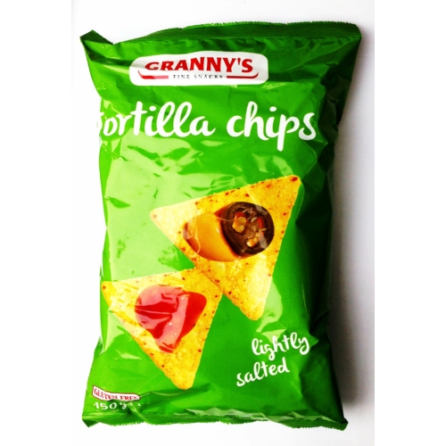 Granny's enyhén sós tortilla chips gluténmentes 150g