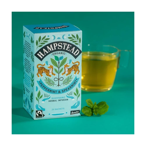 Hampstead bio Peppermint&Spearmint tea - borsmenta fodormenta tea - demeter 20filter 40g