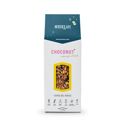 Hester’s Life Choconut Cookies – csokoládés-kókuszos gabonapehely 320g