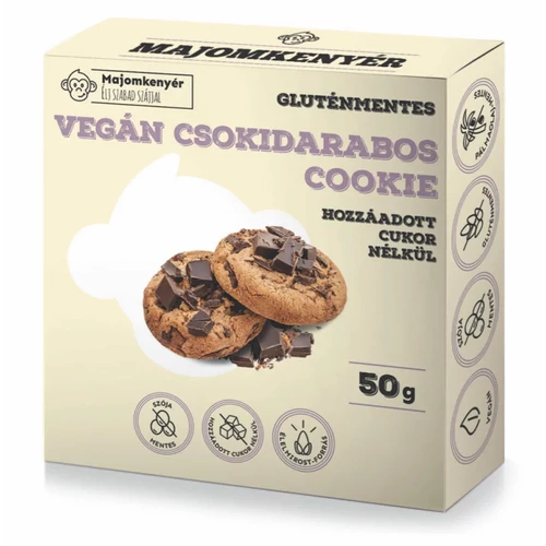 Majomkenyér cukormentes vegán csokidarabos keksz 50g