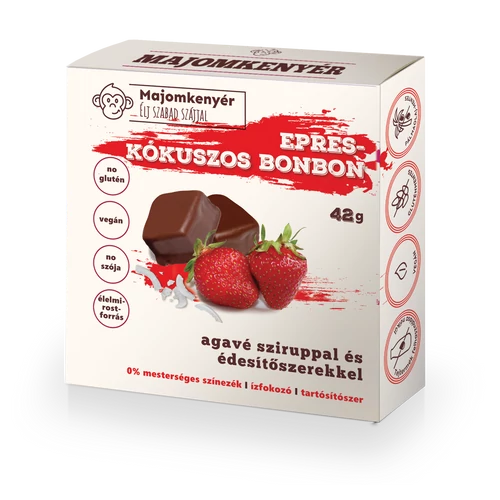 Majomkenyér epres-kókuszos bonbon 42g