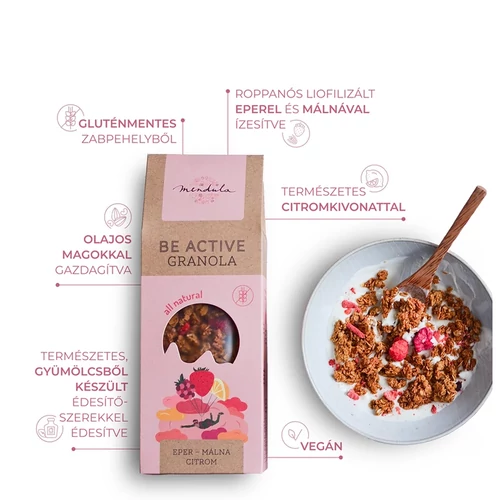 Mendula Be active Granola - eper málna citrom granola 250g