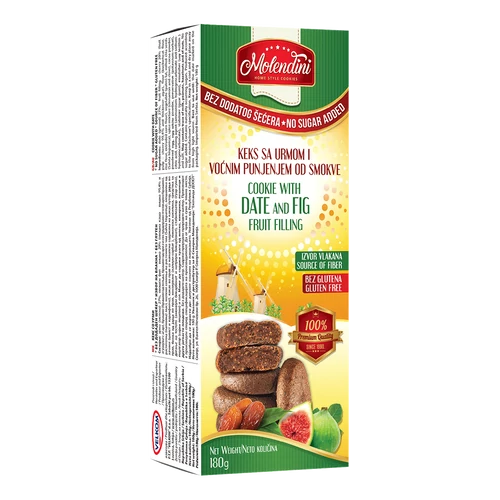 Molendini fügével töltött gluténmentes datolyás keksz 180g