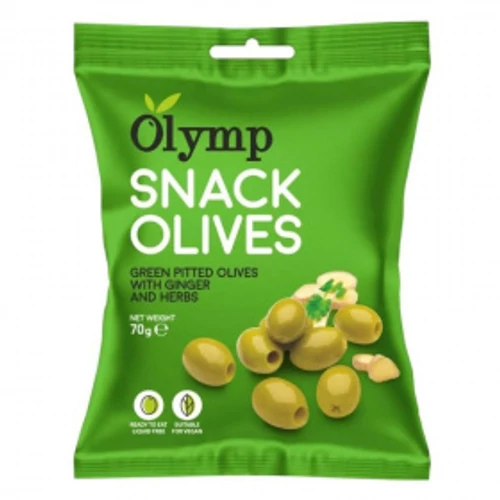 Olymp snack fűszerezett kalamata magozott olajbogyó gyömbérrel 70g