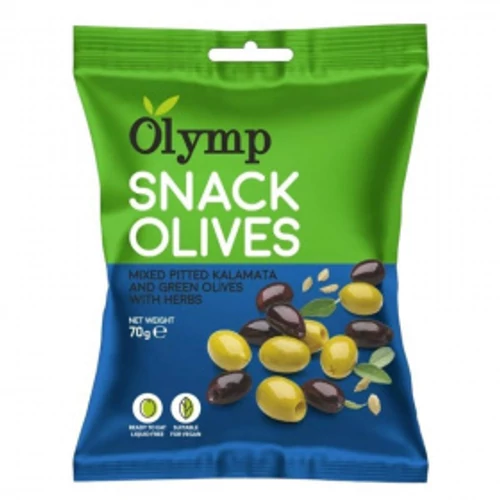 Olymp snack fűszerezett kalamata és zöld olajbogyó 70g