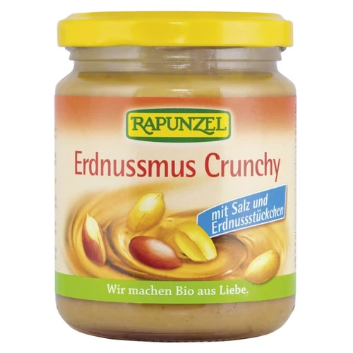 Rapunzel bio földimogyorókrém mogyoródarabokkal 250g