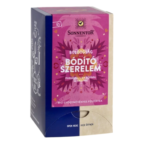 Sonnentor bio Boldogság - Bódító szerelem - herbál gyümölcstea  keverék - 18 filter 36g