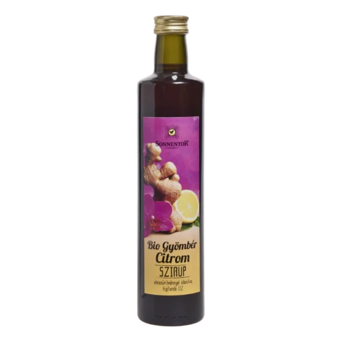 Sonnentor bio cukormentes gyömbér-citrom szörp 500ml