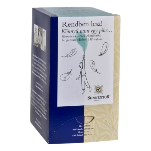 Sonnentor bio Rendben lesz! - Könnyű mint egy pihe… mate és herbál teakeverék - 18 filter 27g