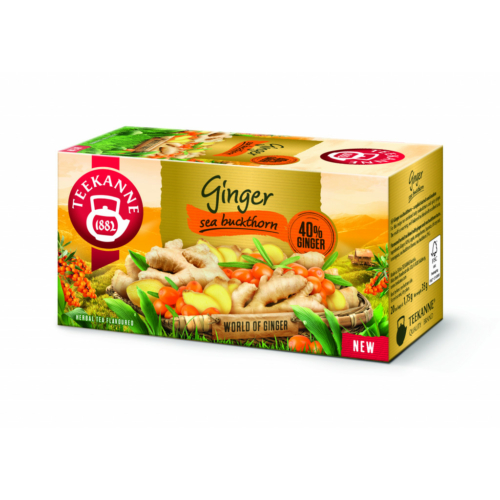 Teekanne Ginger  Sea Buckthorn - homoktövis ízű gyömbér tea - 20 filter 35g