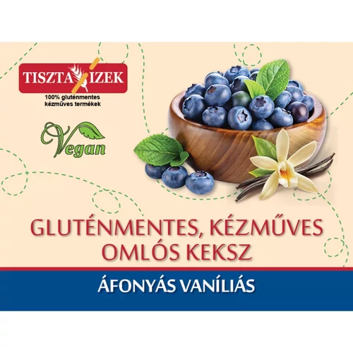 Tiszta Ízek gluténmentes áfonyás vaníliás keksz 180g