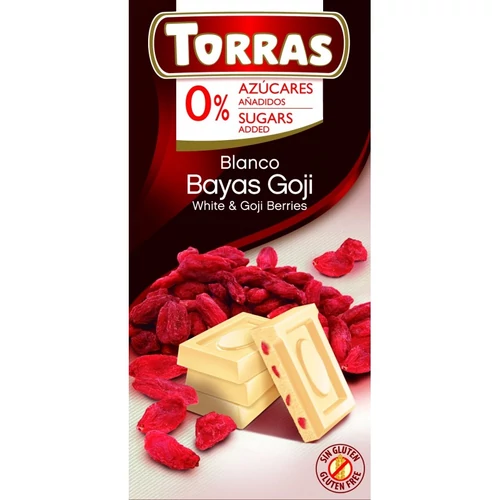 Torras goji bogyós fehércsokoládé 75g